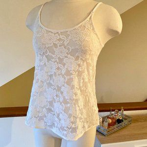 *3/$20* Cute white, lace tank top